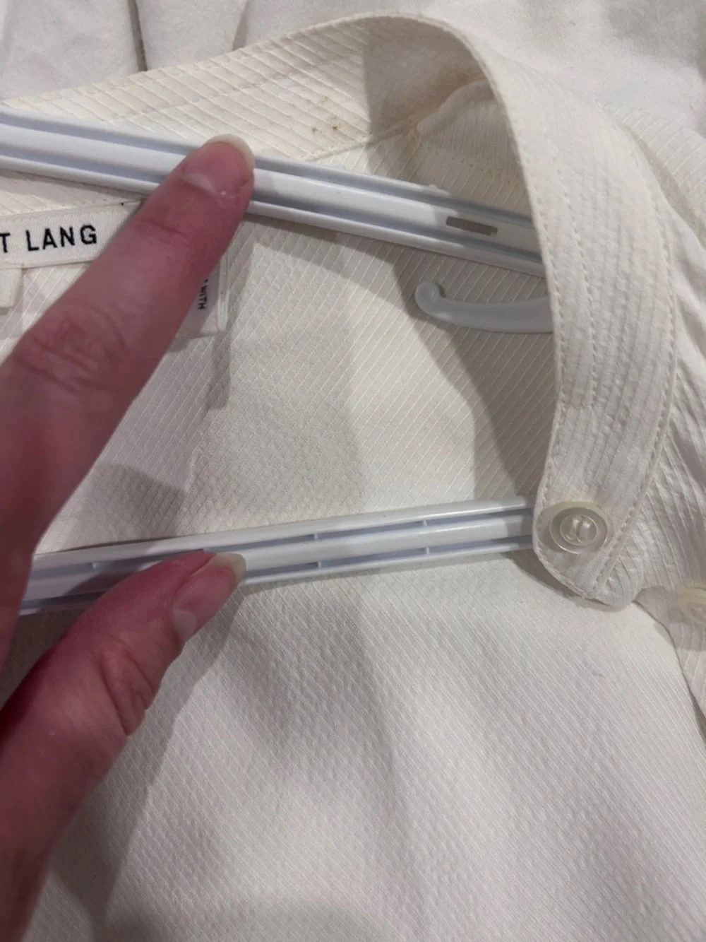 Helmut land white sleeveless blouse with gathered sides size small - Picture 5 of 11